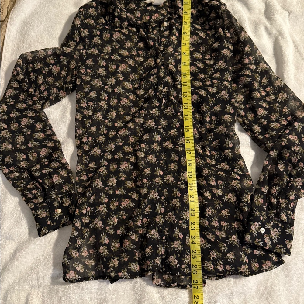 H&M Black Floral Blouse
